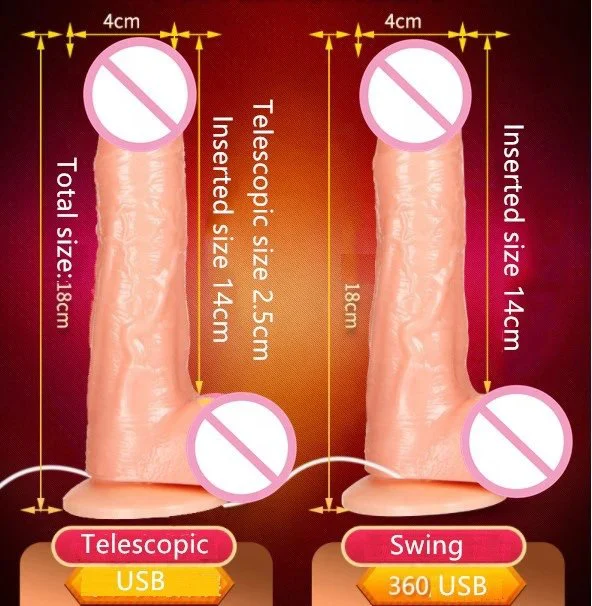 7 Speed USB Wired Realistic Rotating Telescopic Thrusting Vibrating Dildo Vibrator Sex Toy for Women