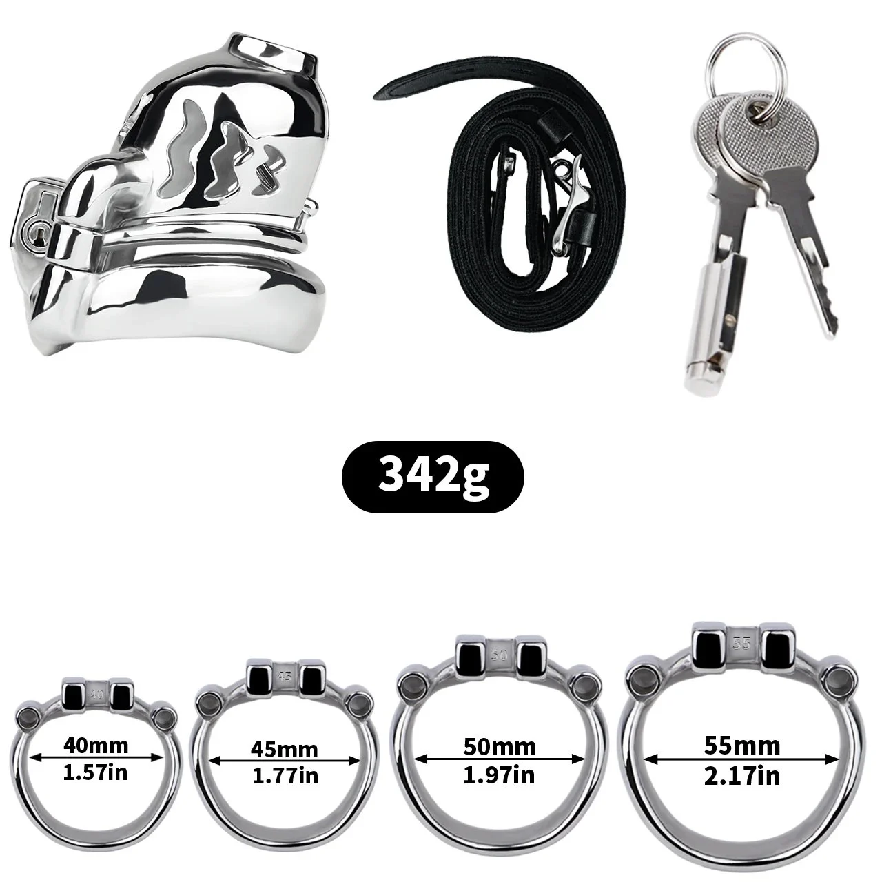 Regular + Bondage Rope Configured Male Bondage Penis Chastity Locks Stainless Steel Metal 4 Sizes of Male Chastity Restraints