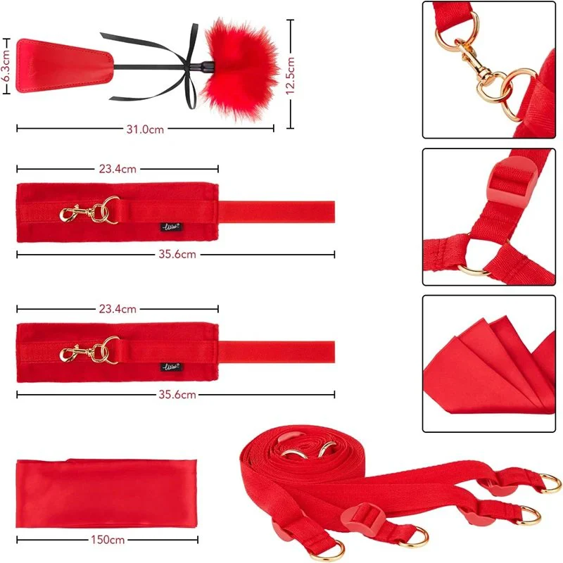 Nylon Wrist Ankle Body Bondage Kit Sets Fetish Suit Handcuffs Sex Toys for Sexual Pleasure