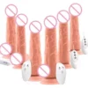 USB Rechargeable Thrusting Vibrating Realistic Dildo With Strong Suction Base Penis Sex Toy
