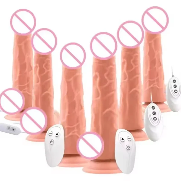 USB Rechargeable Thrusting Vibrating Realistic Dildo With Strong Suction Base Penis Sex Toy