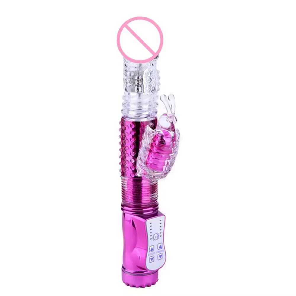 Usb Charger IPX5 Telescopic Butterfly Balls Strapless Patting Dildo Rabbit Vibrator for Women