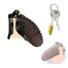 Black Color Chastity Cages for Men Sissy Cock Cages Chainmail Stainless Steel Metal Mesh Chastity Cage Toys