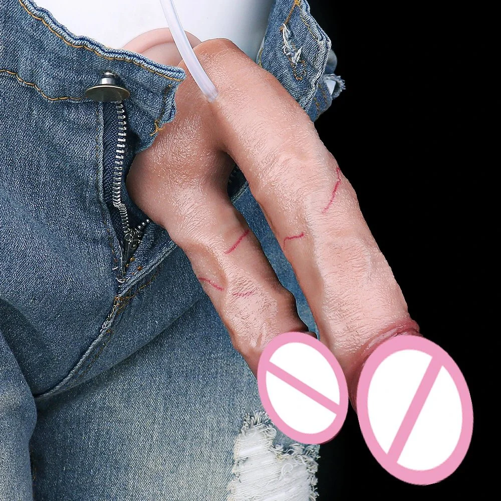 Realistic Double Ejaculating Dildo Silicone Squirting Penis G-Spot Stimulate Sex Toys for Women Men Sucker Anal PLug