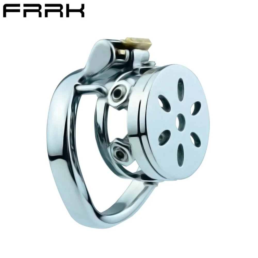 Metal Stainless Steel Arc Ring Rivet Flat Chastity Lock Rivet Stimulation Male Penis Massager Removable Chastity Cage