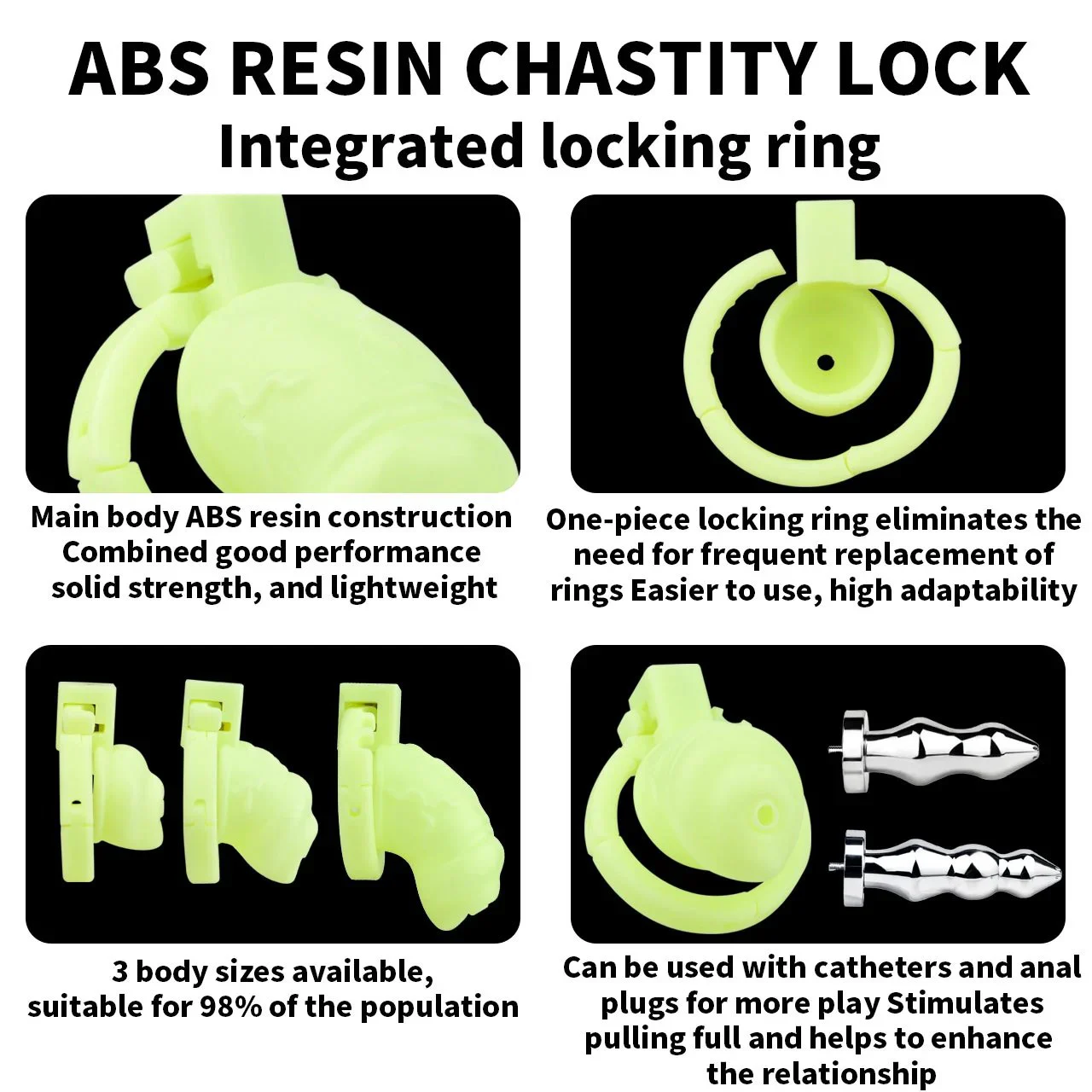 Chastity Cages for Men Male Cock Cage Ring Wtih Adjustable Large Anal Butt Plug Chastity Belt Device BDSM Sex Toy