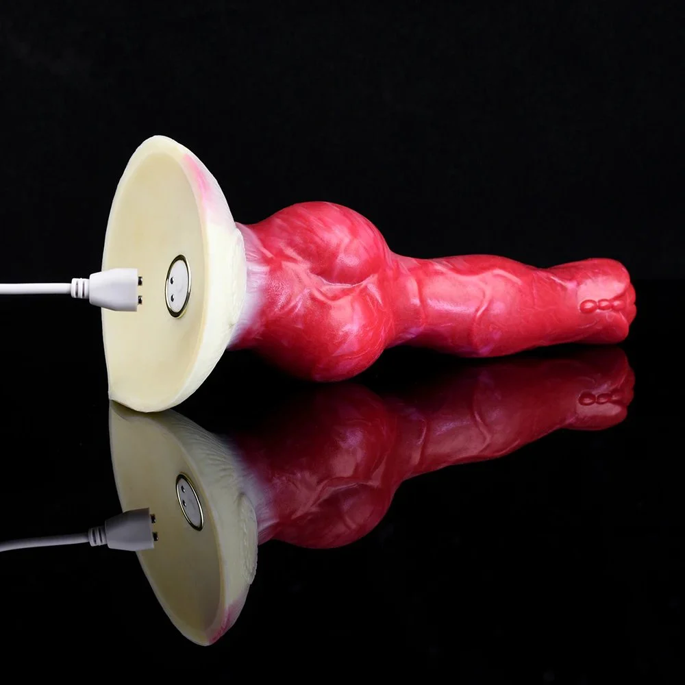 8.26 Inches Vibrating Dildo Silicone Vibrator Penis Strong Stimulation Alien Dildo Dog Vibrating with Big Knot for G Spot