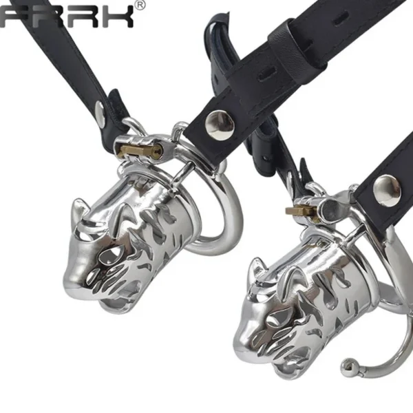 Negative Chastity Cage with Bondage Belt Device Male Sex Toys Stainless Steel Penis Rings Erotic Sexual Shop