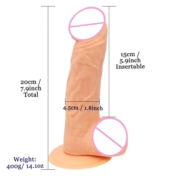 8 Inch Cross-Border Male Masturbation Toys Gay Sex Artificial Dildos Dong Soft Silicone PVC Material Huge Dildo Features