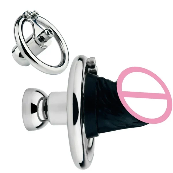 Inverted Urethral Chastity Cage Device with Dildo Head Negative Adult Penis Plug Bondage Sex Toys