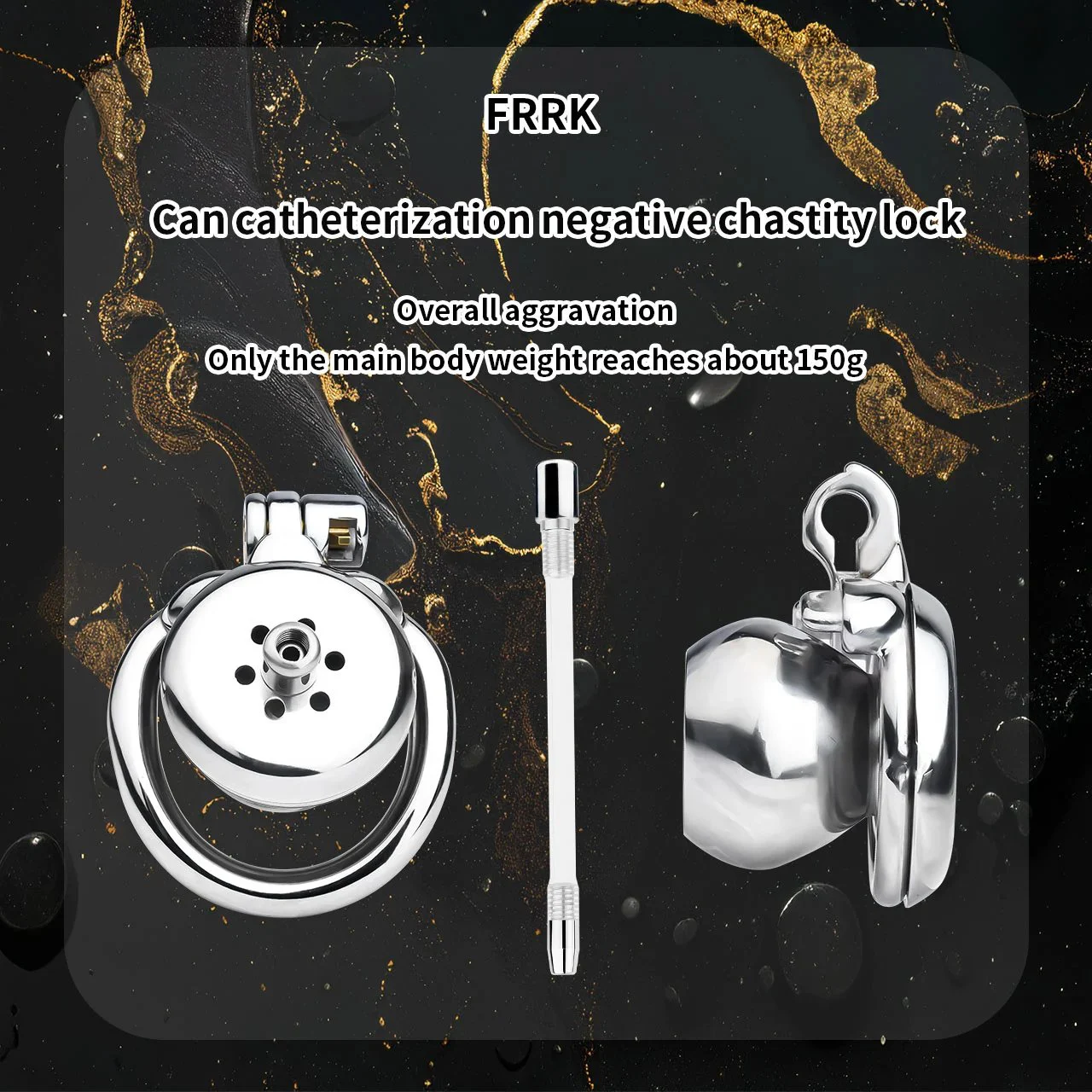 Flat Chastity Cage, Ball Inverted Male Chastity Cage Negative Cock Cage with Catheter Sex Toys for Men,sissy Chastity