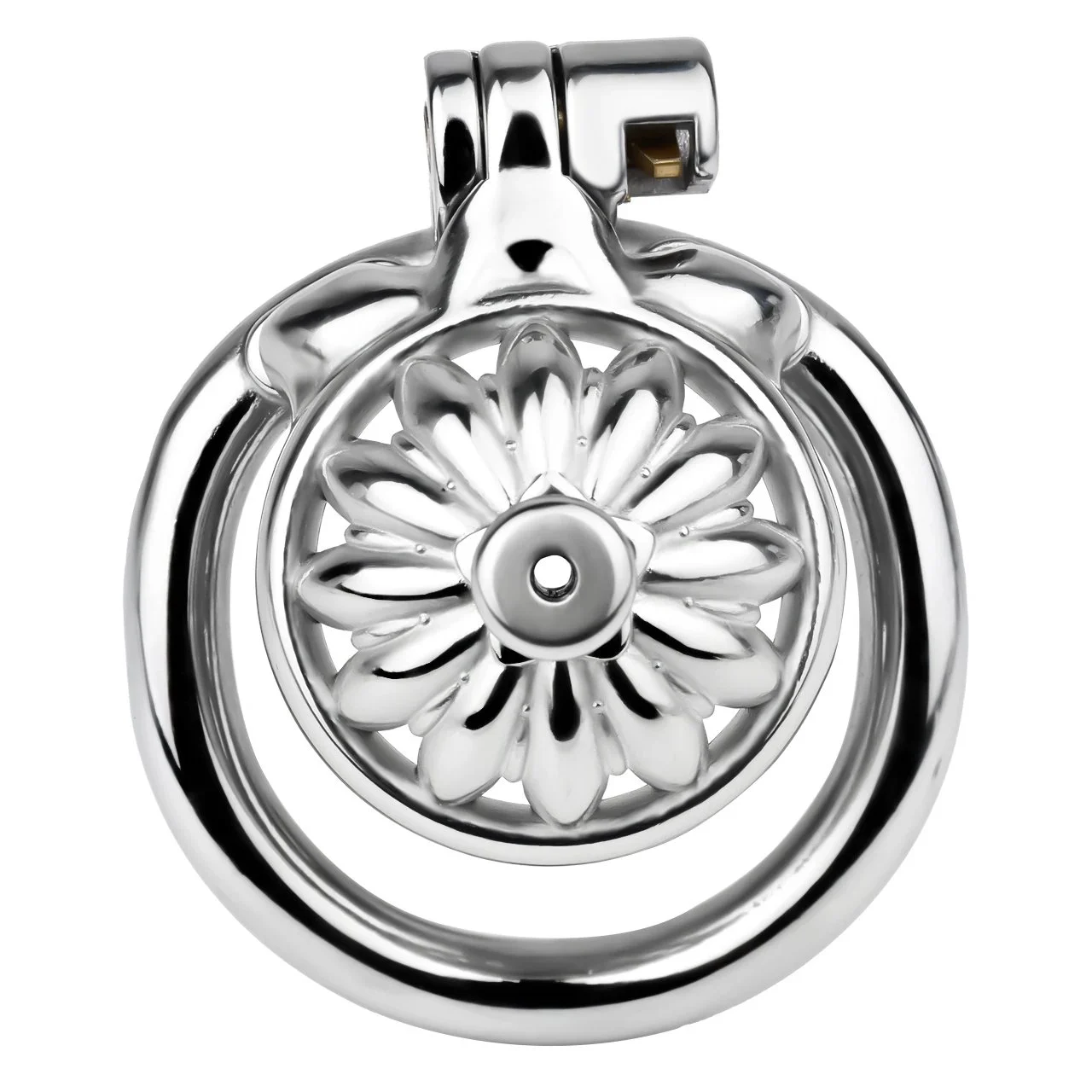 Flower Shape Male Cock Cage Chastity Device Bondage Gear with Silicone Metal Catheter