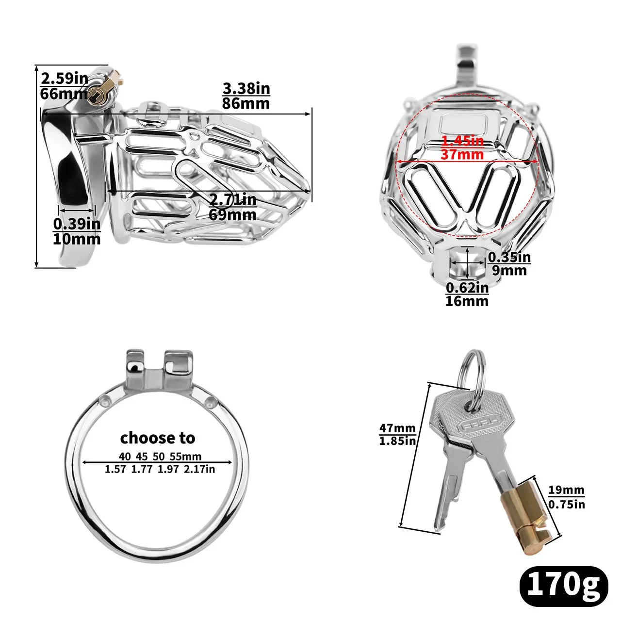 SML Sizes Chastity Cock Cage Built-in Lock Role Playing Sex Toy for Men Gay Penis Abstinence Chastity Belt