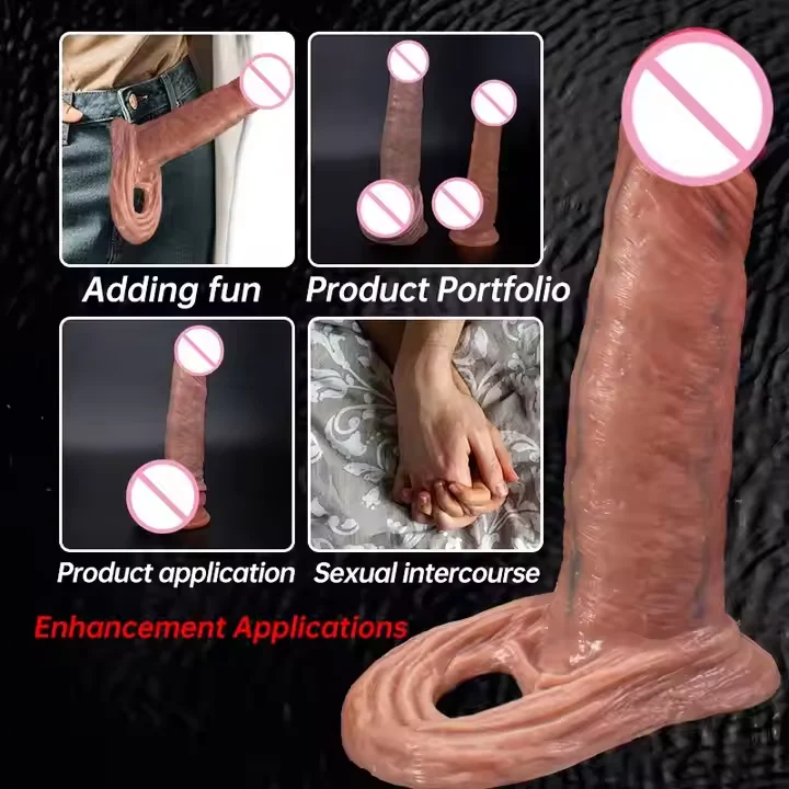 Realistic Penile Sheath 3 Different Sizes Male Wolf Braces for Men Condom Soft Liquid Silicone Waterproof IPX5 Adult Sex Toys