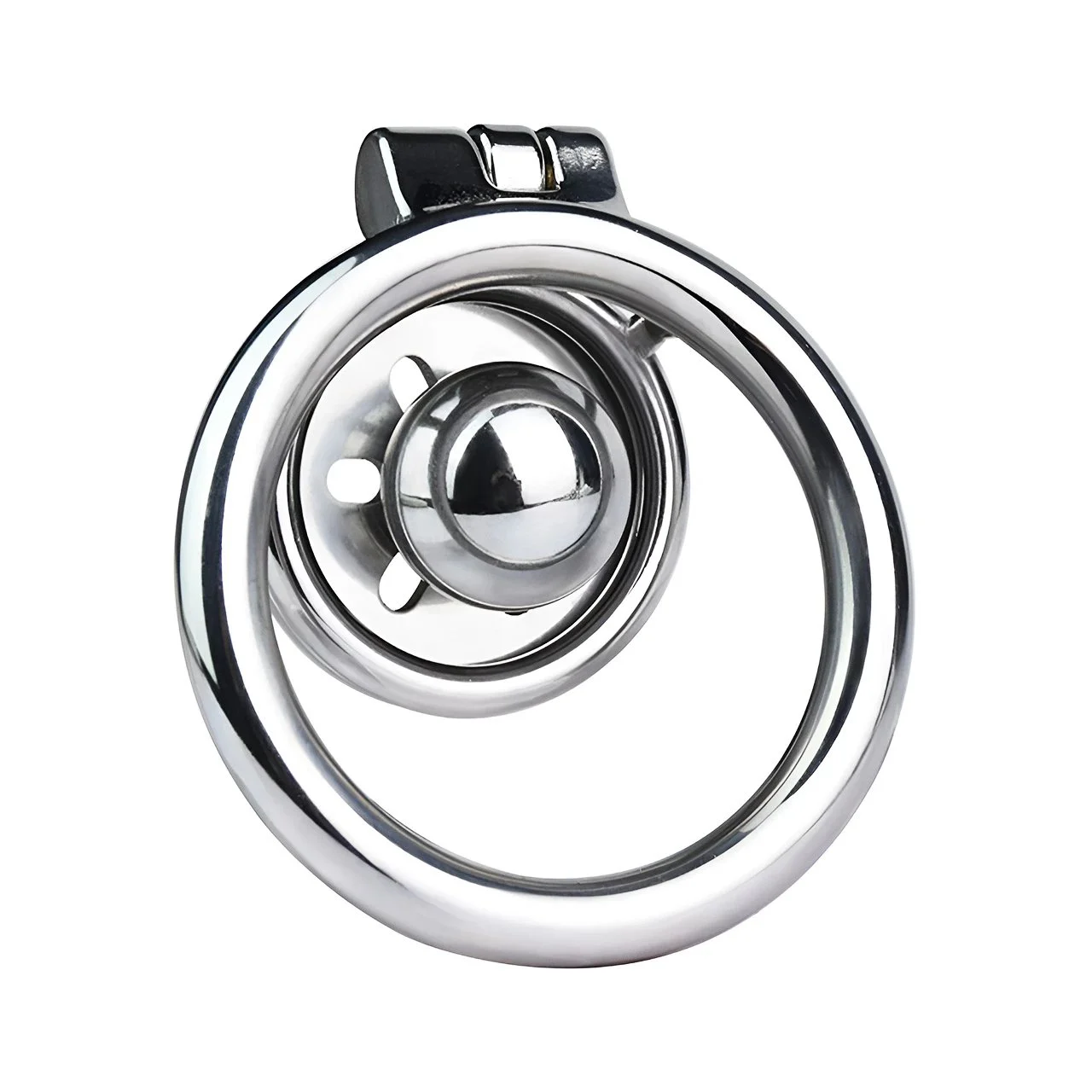Flat Disc Inverted Chastity Cage with Steel Ball and Urethral Plug Cock Cage Male Toy Chastity Cage Lock Chastity