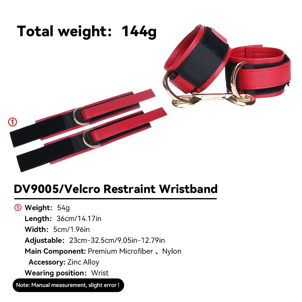 2 Sets of Matching BDSM Handcuffs + Ankle Cuffs Body Restraint Bondage Toys Soft Leather Material Adult Toys