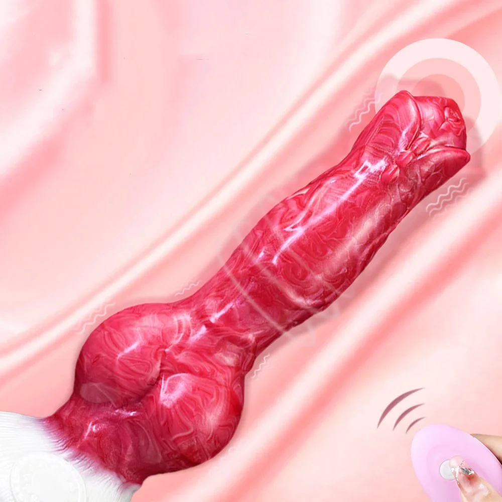 8.26 Inches Vibrating Dildo Silicone Vibrator Penis Strong Stimulation Alien Dildo Dog Vibrating with Big Knot for G Spot