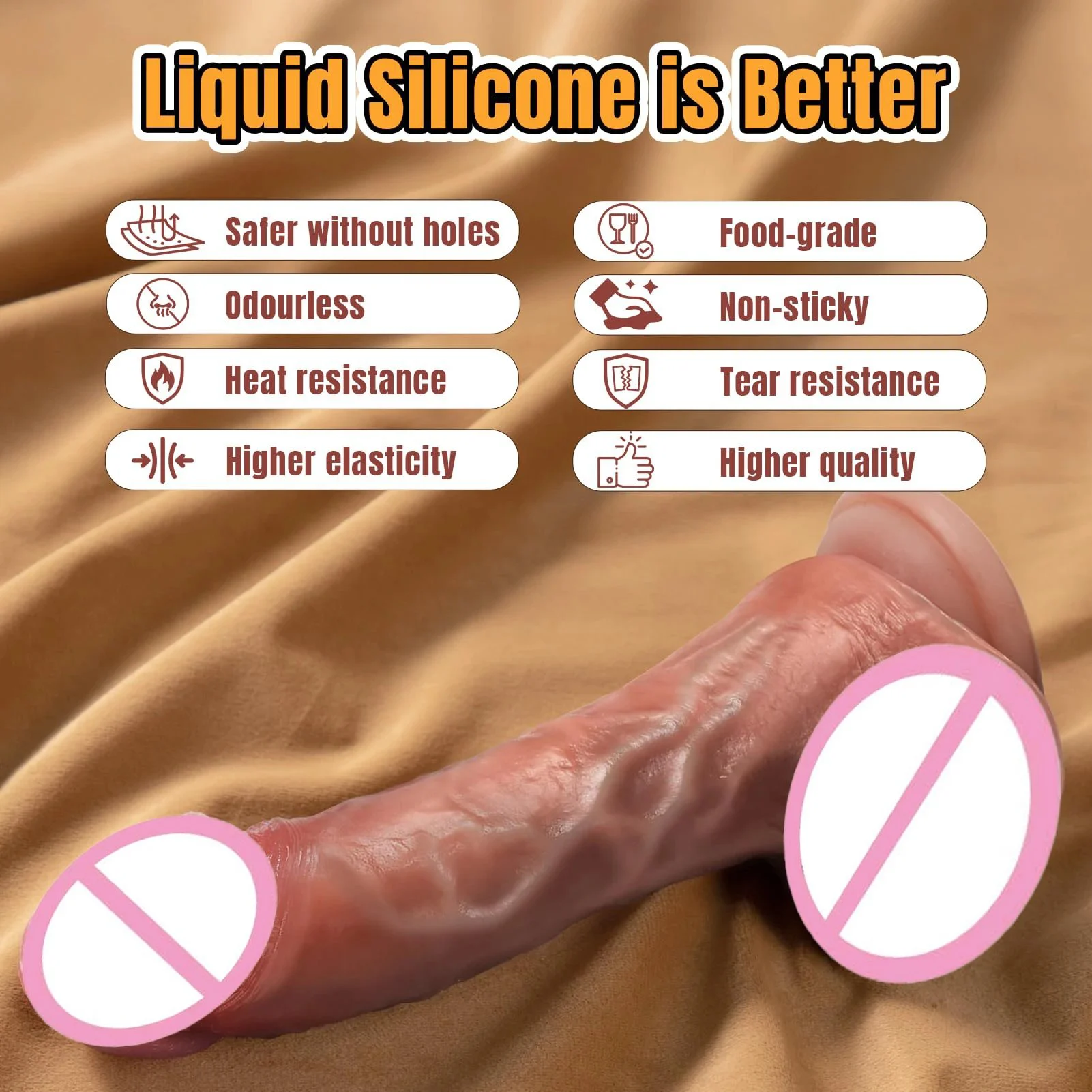 Realistic 8 Inch Thick Firm Flexible Anal Dildo Stronger Suction Cup Big Balls Soft Liquid Silicone Adult Sex Toys for Men