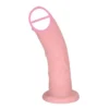 Flesh Female Masturbation Toys Eggless Huge Big Penis Dildo Soft Realistic Silicone Dildo Para Mujer with Strong Suction Cup