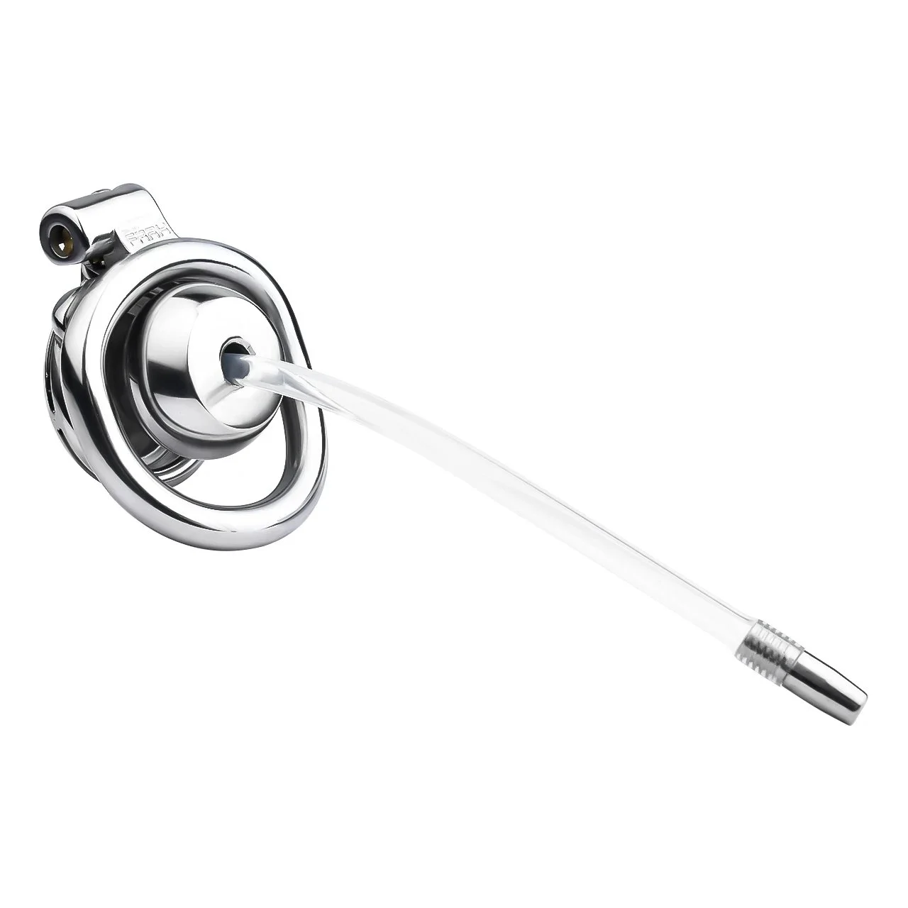 Latest Flat Negative Chastity Lock with Silicone Catheter 279g 100%waterproof Cock Cage 304 Stainless Steell Chastity Cage
