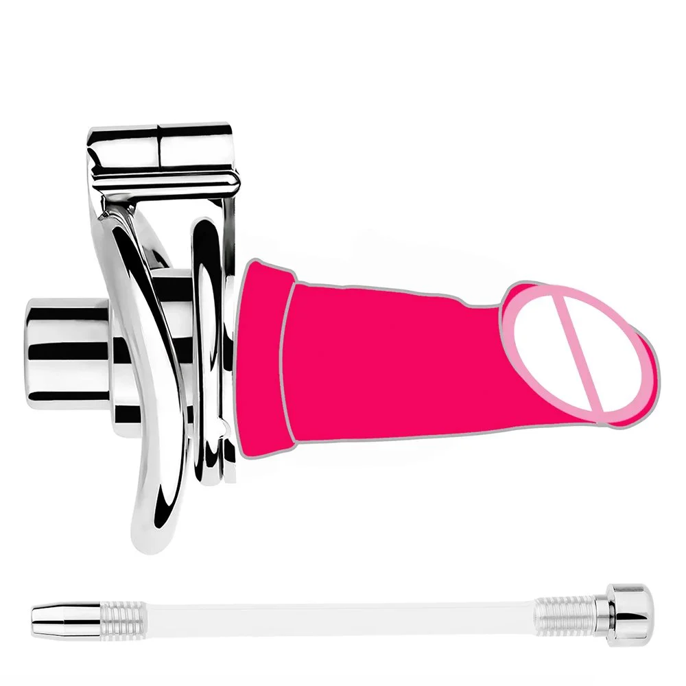 Inverted Urethral Chastity Cage Device with 3.54 Inches Dildo Head Negative Adult Penis Plug Bondage Sex Toys