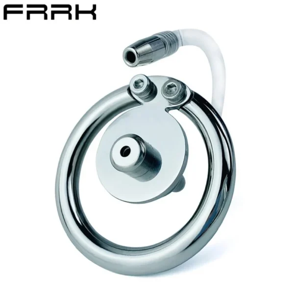 Penis Ring Design with Catheter Skeleton Chastity Device Metal Stainless Steel Bondage Chastity Cage Male BDSM Sex Toys