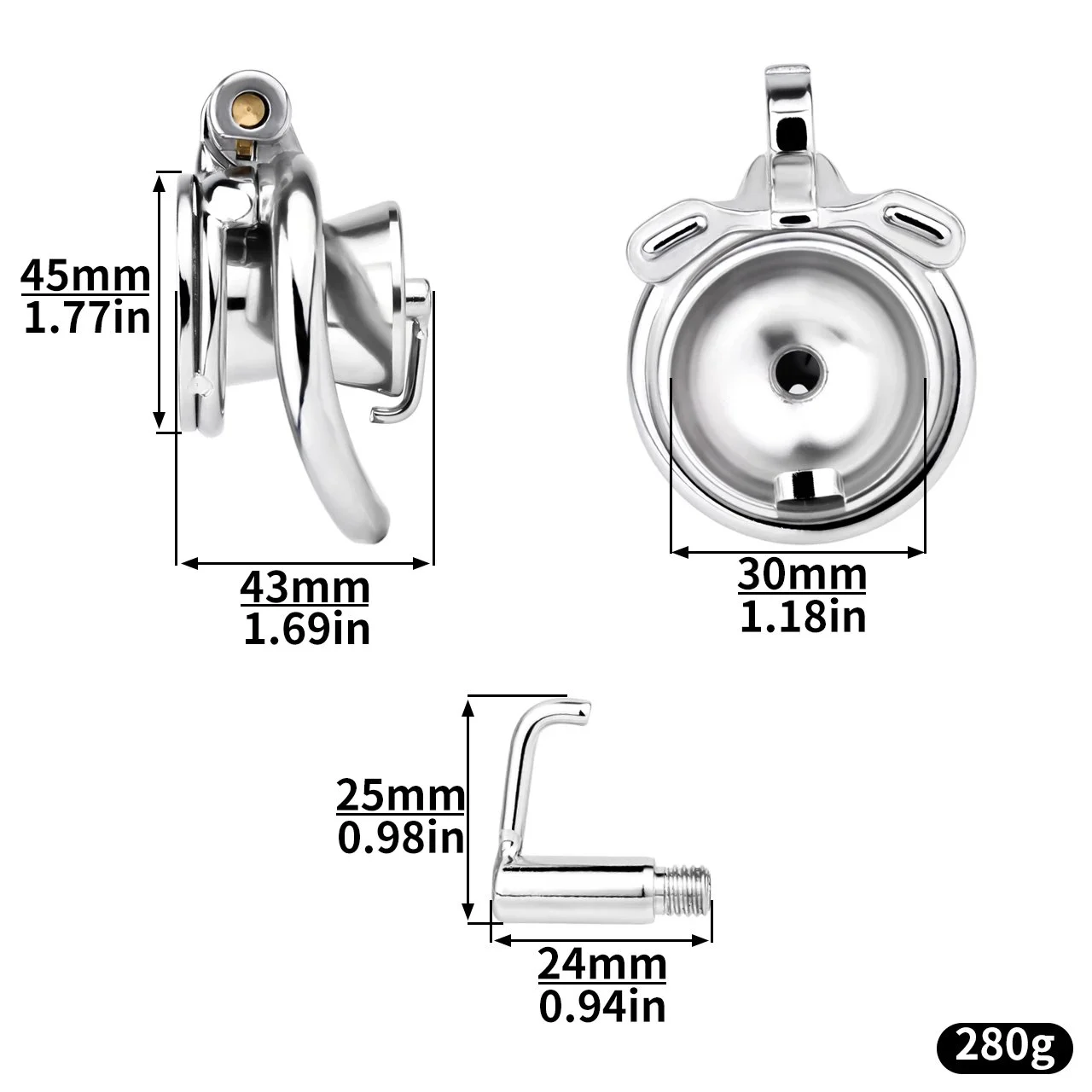 Inverted Chastity Cages, Flat Chastity Cage, PA Chastity Cage Glans Piercing Chastity Device Sex Toys