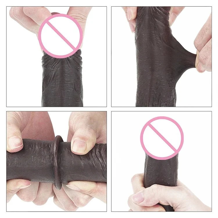 Realistic Double Tpe Soft Outside Body Safe Dual Density Easily Bended Strong Suction Cup Dildo