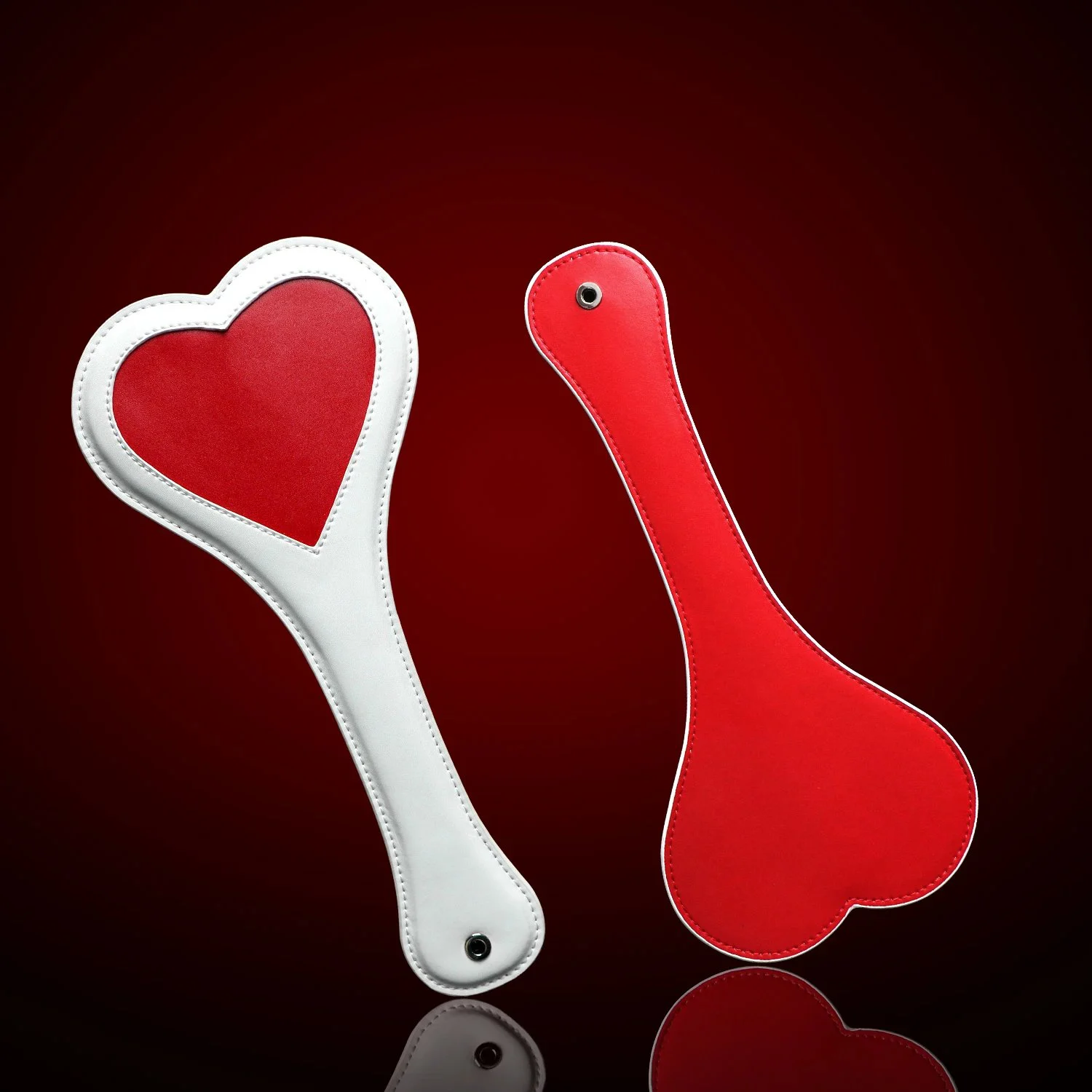 Adult BDSM Leather Paddle Heart Messenger Submissive Pain Attack 18+ Couple's U-Shaped Leather Punishment Paddle