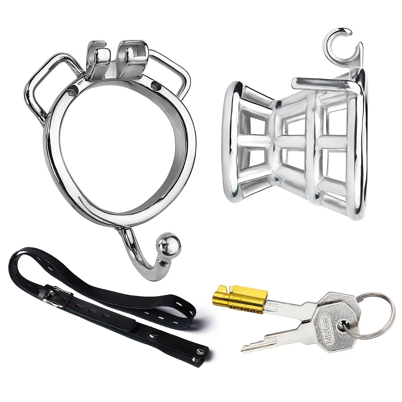 Men Bondage Cock Cage Detained Sissy Chastity Cage Male Penis Cage with Belt for Male Erect Denial Couples Sex Toys