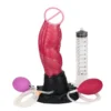 Realistic Fantasy Inflatable Squirting Dildo Made of Liquid Silicone with Suction Cups for Adult Sex Toys