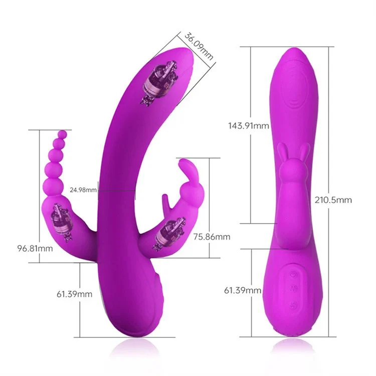 Sex Toys for Women 12 Vibe Rechargeable Clitoris Stimulator Triple Heads Rabbit Anal Beads Vibrator