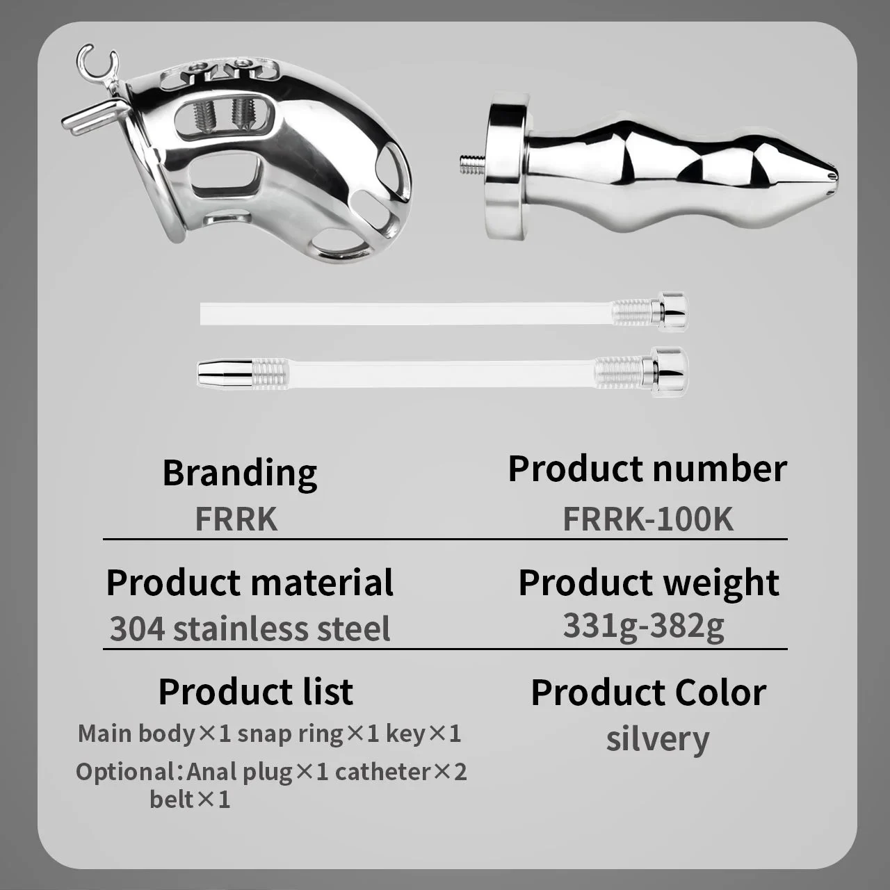 Male Chastity Devices Set with Attachable Removable Metal Anal Plug Silicone Catheter Cage Men Bondage extreme Sex Toy