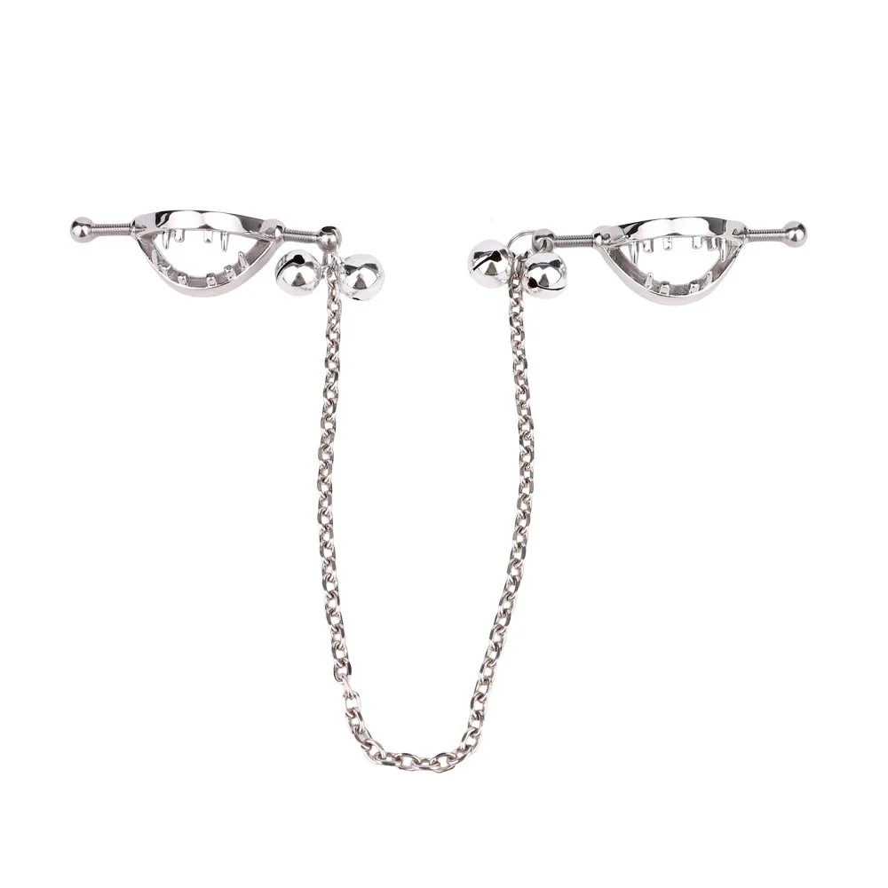 Quality Collar With Nipple Clamps Female Bondage Long Chain and Leather Belt Sex Toys for Couples Game