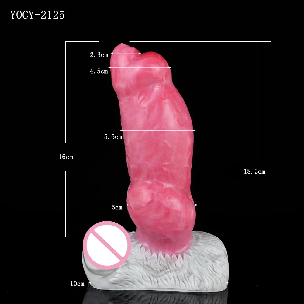 7.28 Inch Beef Color Silicone Dildo Realistic Dog Knot Cock Penis Rubber Bulging Veins Animal Anal Plug Sex Toy for Women