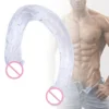 High Transparent TPE Simulation Double Head U-Shaped Dildo Soft Adult Sex Toy Direct for Lesbian Masturbation Glass