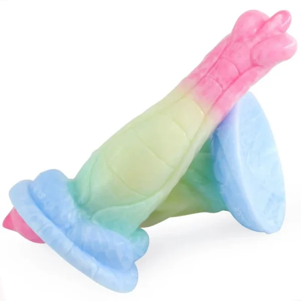 Rubber Penis for Female with Red Color Suction Cup Silicon Monster Dildo for Beginner