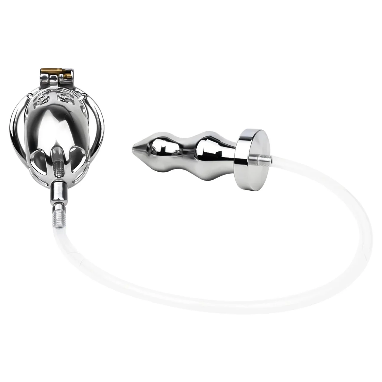 Stainless Steel Male Chastity Device Add Anal Plug with Urethral Catheter Strap Sex Toys for Men and Woman