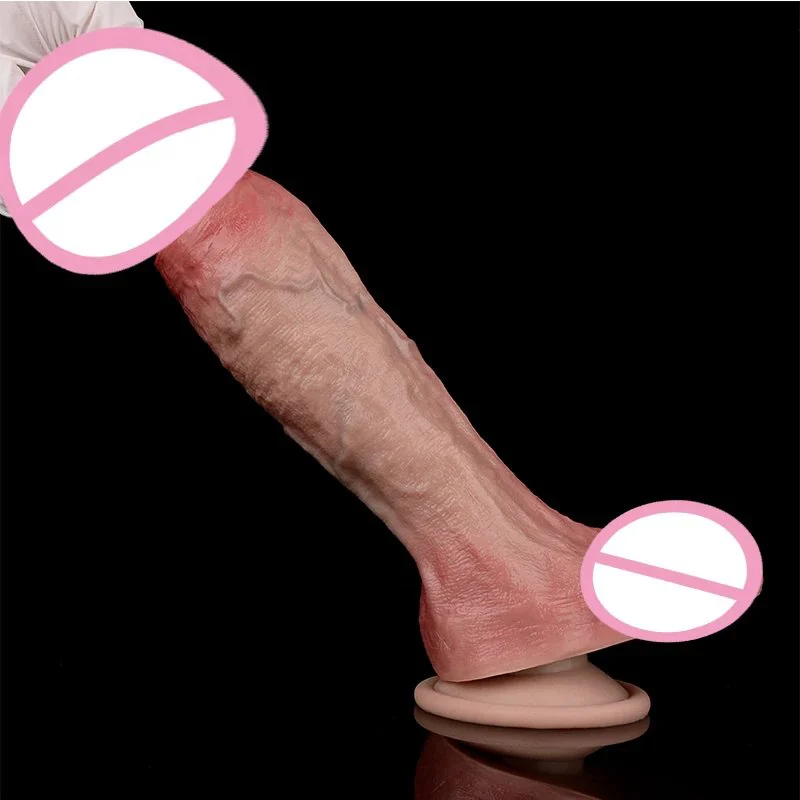 Realistic Dildo Double Layer Silicone Penis Sex Toys for Woman Man Anal Plug Suction Cup Dick Masturbators Cock