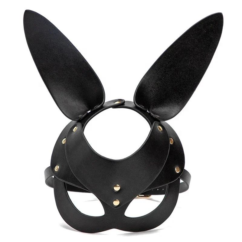 Adult Party Cosplay Role Game Rabbit Shape Leather Harness Bondage BDSM Bunny Mask