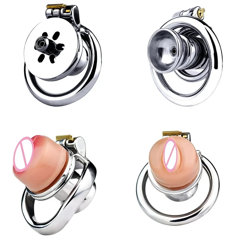 DIY Chastity Novelty Sissy Inverted Chastity Cage CBT Game Stainless Steel Negative Ring Male Invisible Stainless Steel
