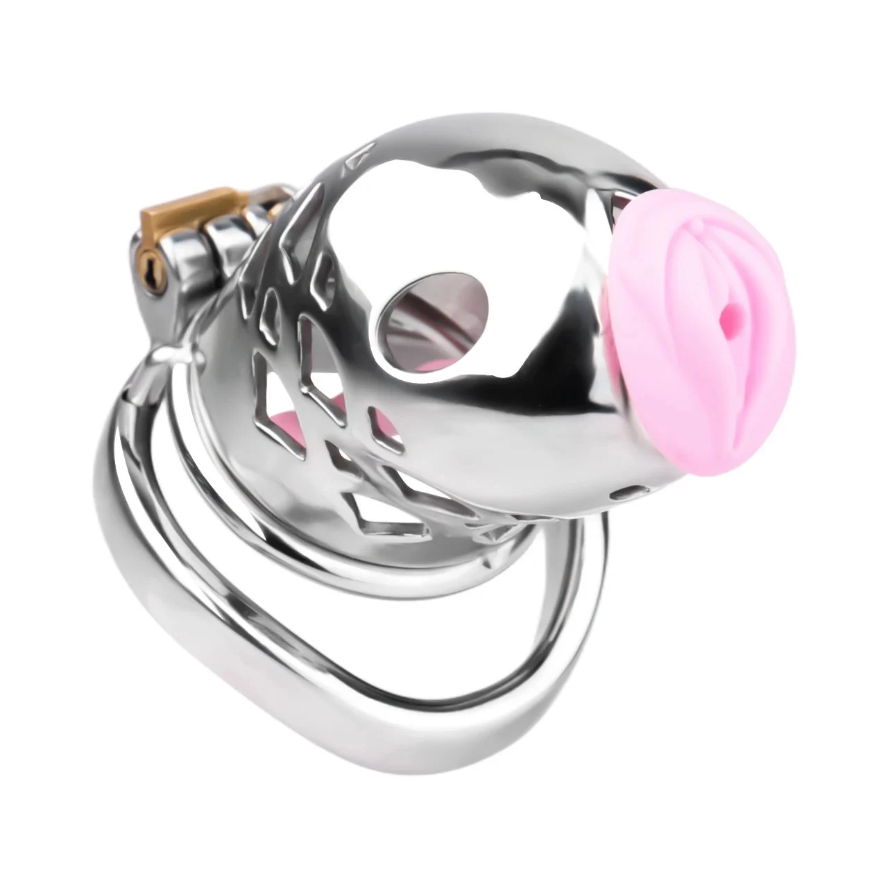 Silicone Labia Urethral Inverted Male Chastity Cage with with Removable Silicone Pink Urethral Men Gay Sexy Toys