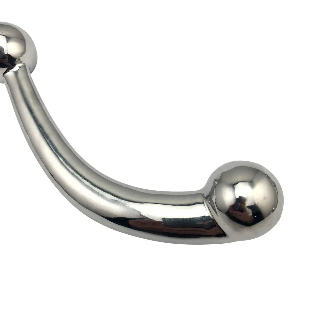 Sex Toys Double Ended Prostate Massager Stainless Steel Anal Dildo G Spot Metal Anal Beads