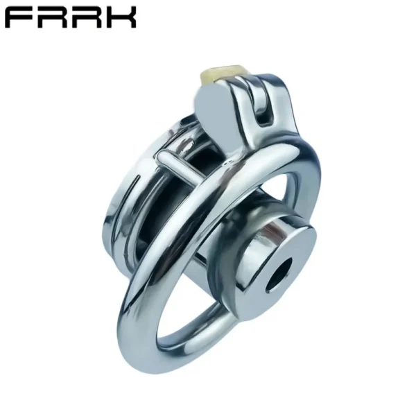 Single Layer Stainless Steel Negative Electrode Series Men's Metal Hollow Rivet Stimulation Chastity Lock Cage