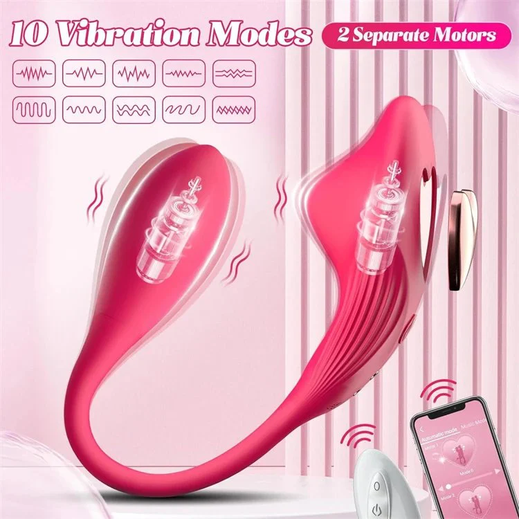 Rechargeable 10 Modes Women Sex Machine 10 Modes Heart Design App Control Wearable Panty Vibrator