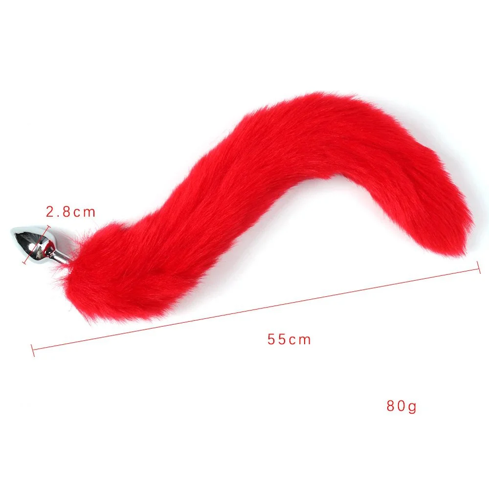 Adult sex fox tail anal plug flirtatious plush set bell collar love fun item