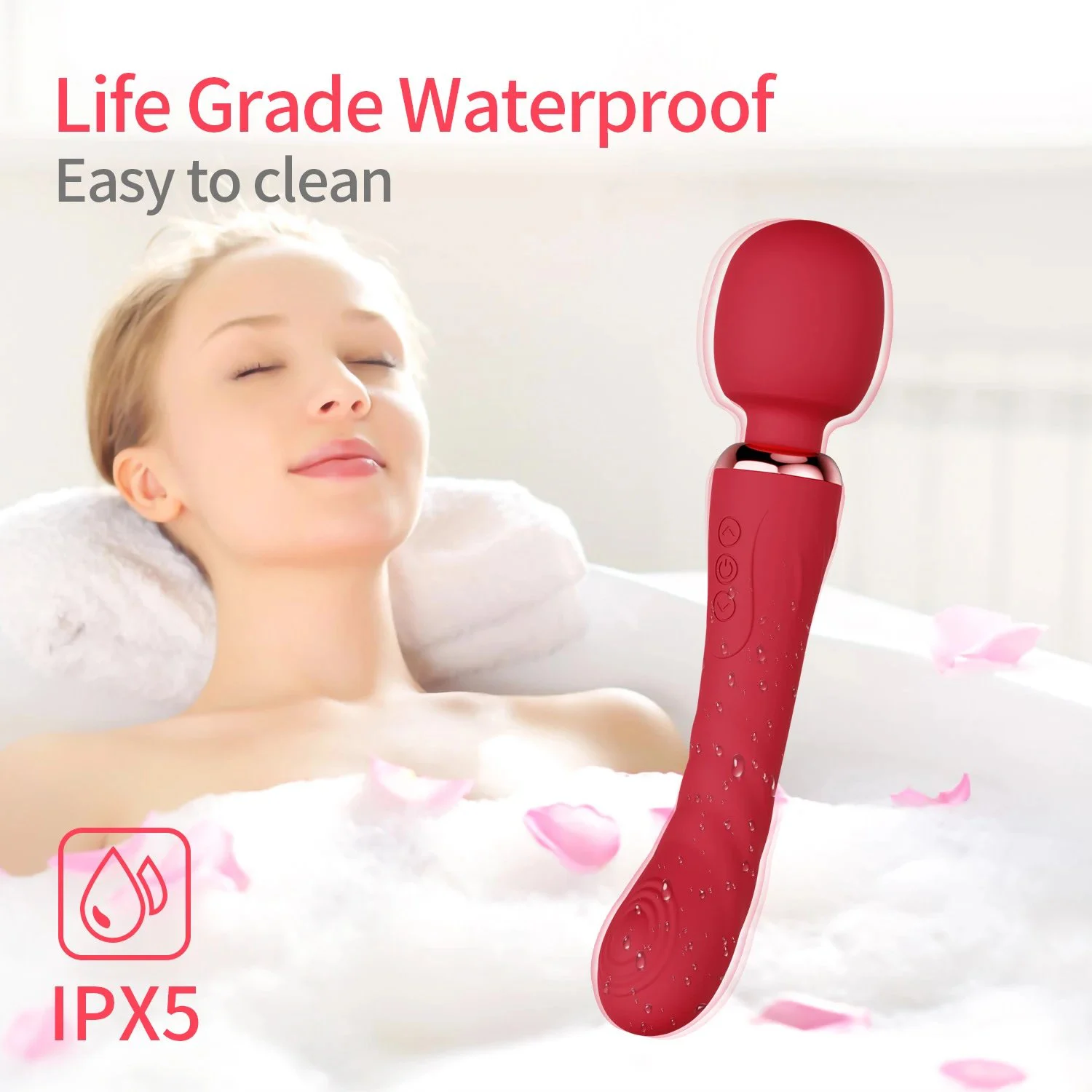 Rechargeable AV Wand Vibrator Massager 10 Speed Double Motors Sex Vibrator
