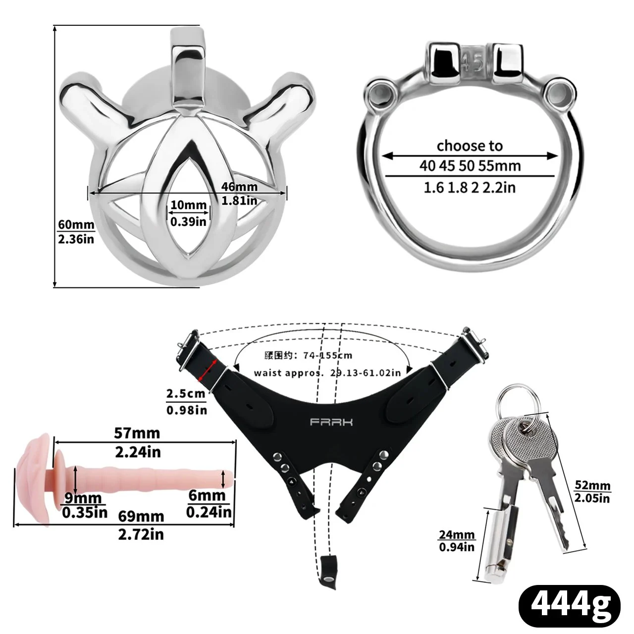 Wearable Male Chastity Cage Construction with Catheter Suitable for Transgender Crossdressers Effectively Contains the Penis