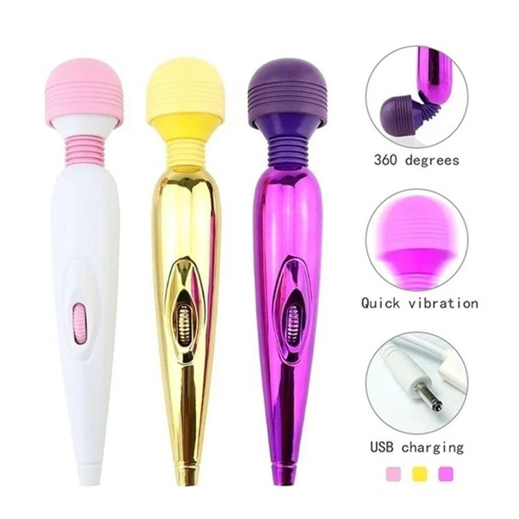 Rechargeable USB Waterproof AV Wand Message Sex Toys for Women Wand Vibrator