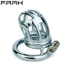 Male Chastity Lock Metal Stainless Steel Penis Ring Narrow Chastity Cage Erotic Control Device Bondage Sex Toys